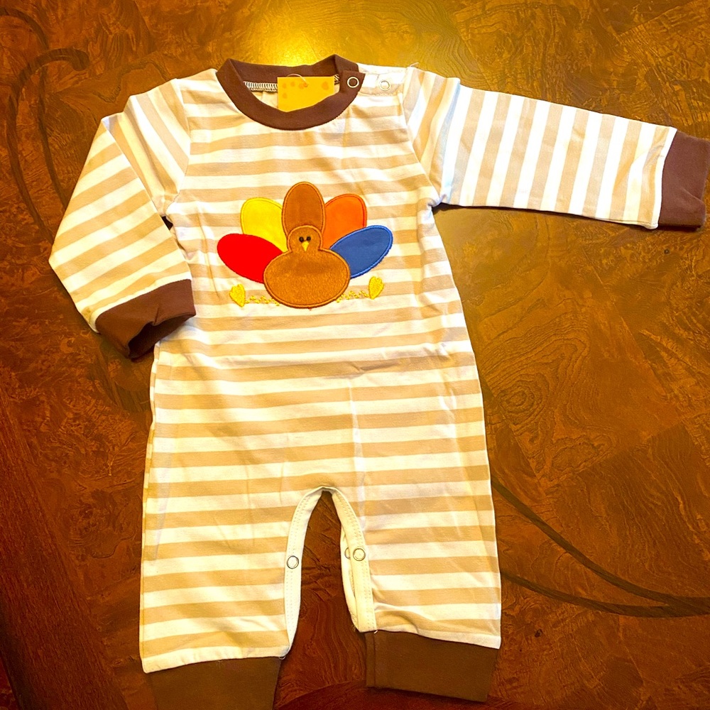 Turkey Time infant romper 0-6 months NWT